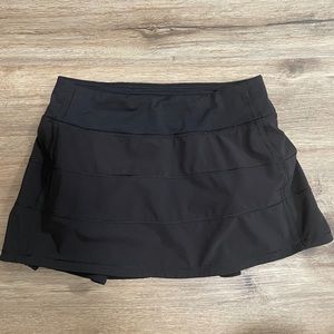 Lululemon Women Black Pace Rival Skirt II Tennis Golf Skort 4 Reg